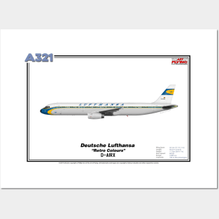 Airbus A321 - Deutsche Lufthansa "Retro Colours" (Art Print) Posters and Art